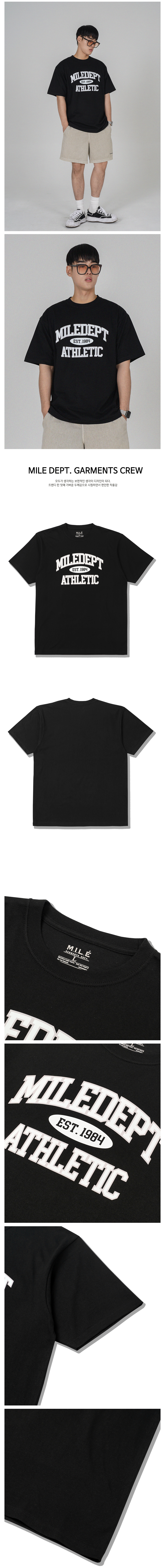 더마일(THEMILE) MILE DEPT. GARMENTS CREW [BLACK]